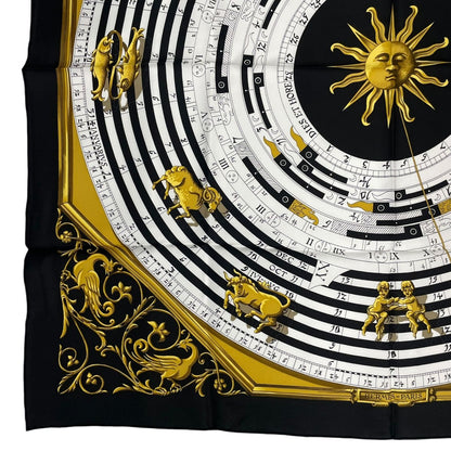 Hermes Scarf Silk Carre 90 Dies ET Hore Astrology Black — view 5