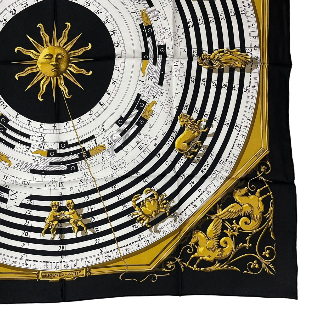 Hermes Scarf Silk Carre 90 Dies ET Hore Astrology Black — view 6