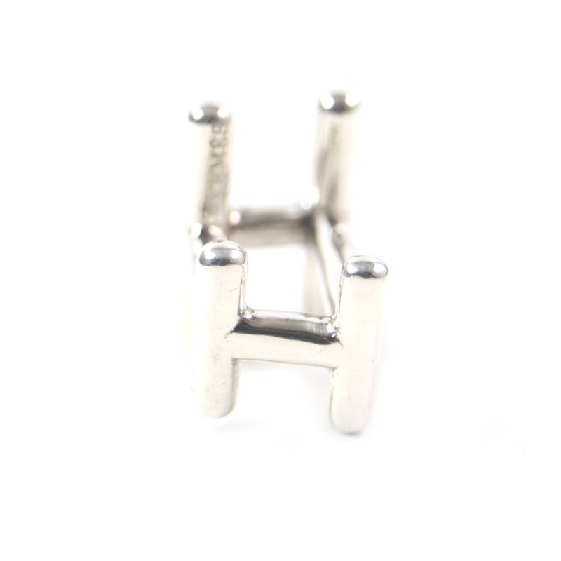 Hermes H2 H Logo Cufflinks Button Cufflinks Ag925 Silver Total Weight 8.8g