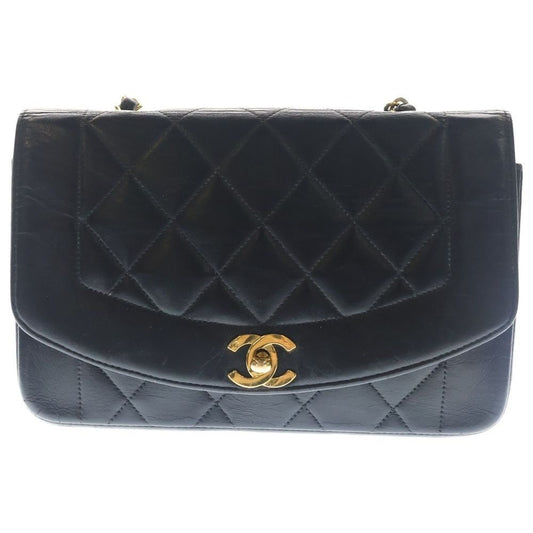 Chanel Diana 22 Chain Shoulder Bag Lambskin Black Gold
