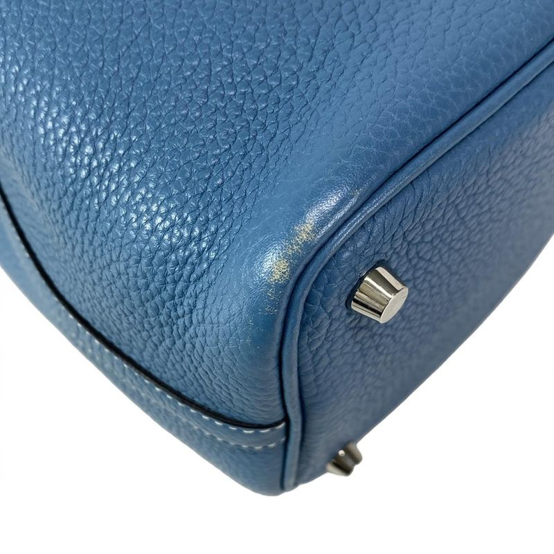 Hermes Handbag Picotin Lock PM Blue Jean Silver Hardware