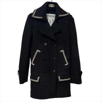Chanel CC Logo Wool Coat 38 Outer