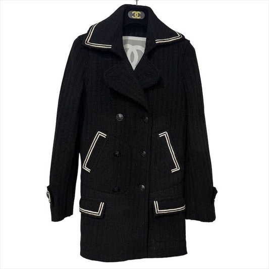 Chanel CC Logo Wool Coat 38 Outer