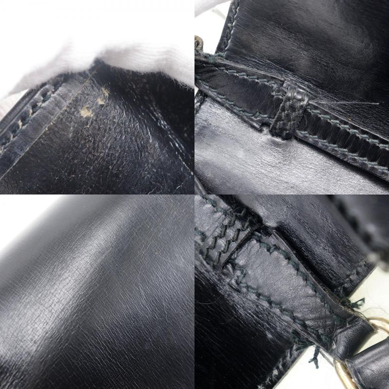 Gucci Old Gucci Sherry Line 2WAY Clutch Calf Black Ladies Shoulder Bag