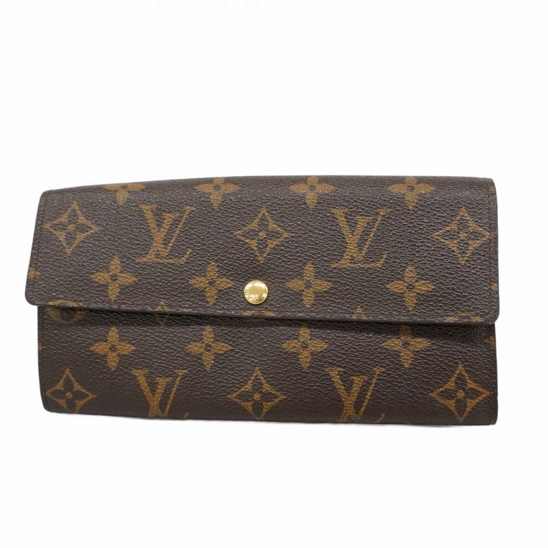 Louis Vuitton Long Wallet Monogram Portefeuille Sarah M61734 Brown Ladies
