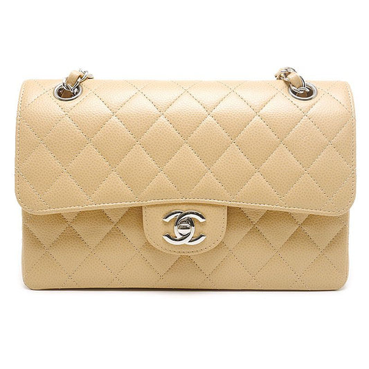 Chanel Classic Small Handbag Matelasse 23 Beige And Silver Hardware