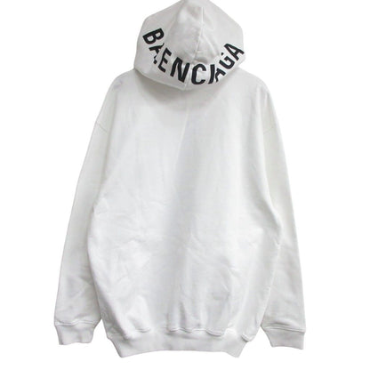Balenciaga Back Logo Hoodie Oversize XS White