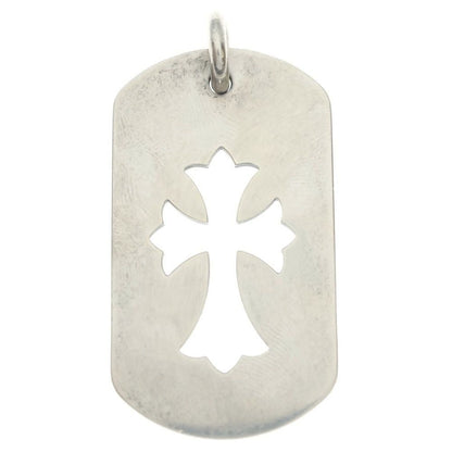 Chrome Hearts D Tag Lrg CO Crs Cutout Cross Large Dog Tag Necklace Top