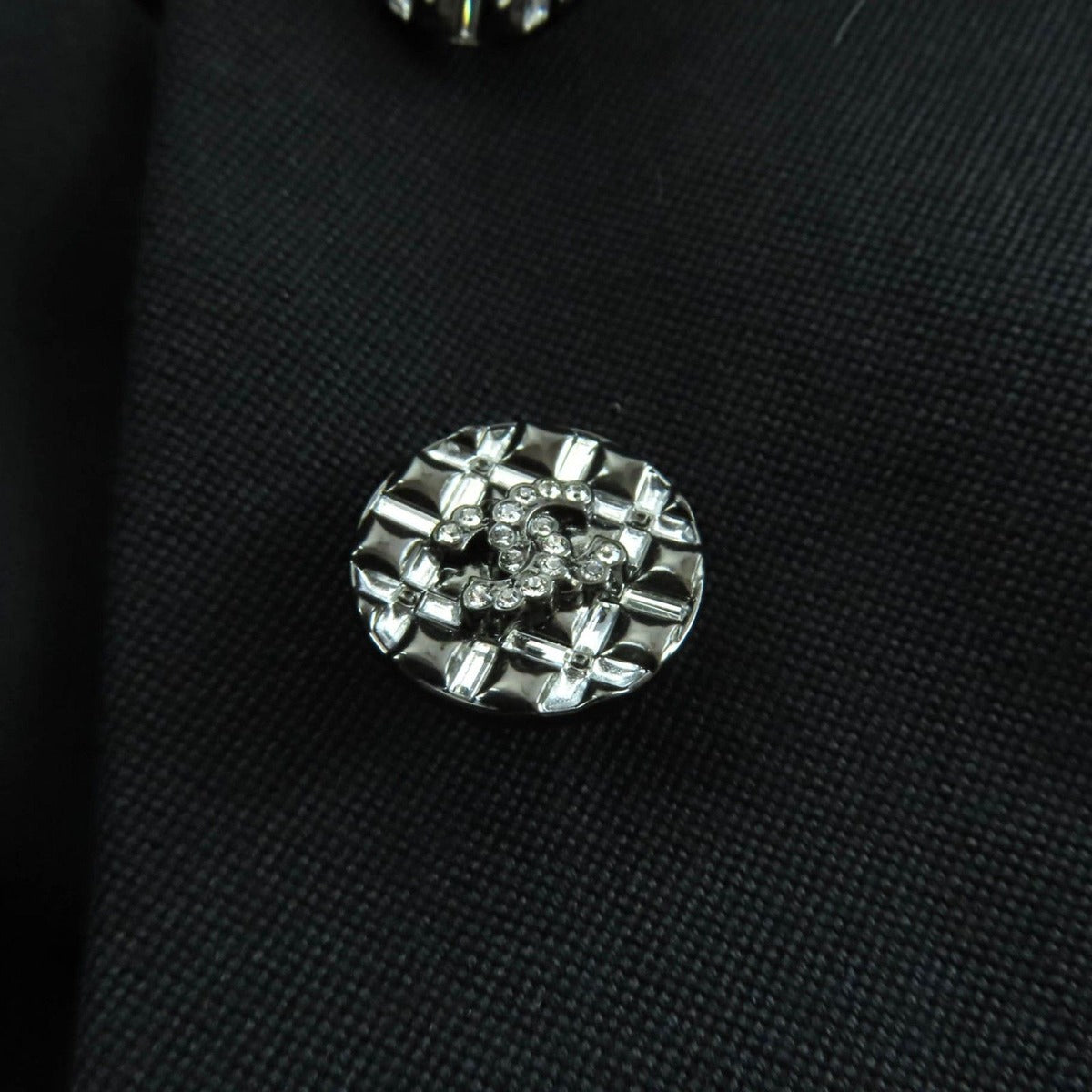 Chanel Lining Silk Coco Button with Rhinestone Wool Jacket — view 6