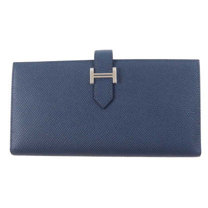 Hermes Bearn Souffle Verso Blue Prus Vert Fizz Silver Hardware Vaux Epson Long