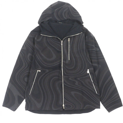 Hermes Button All Over Pattern Reversible Double Zip Up Mountain Hoodie