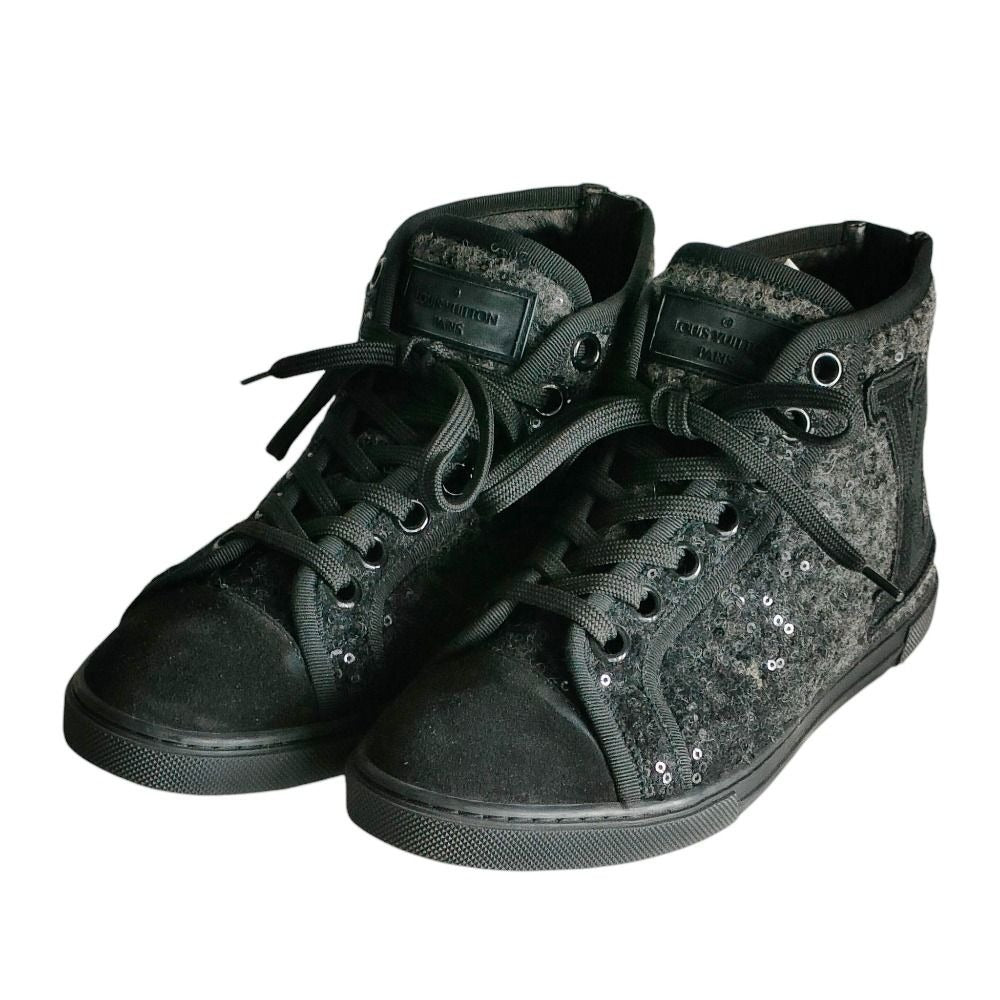 Louis Vuitton Wool Sequin High Cut Sneakers 34