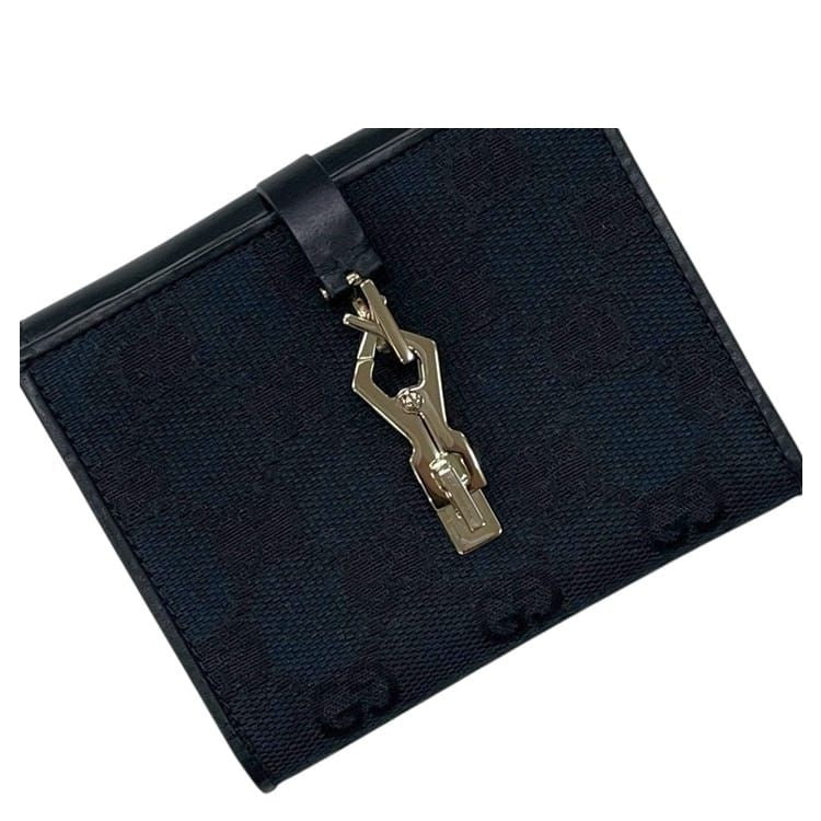 Gucci Bifold Wallet Jackie 035 Canvas Leather Black