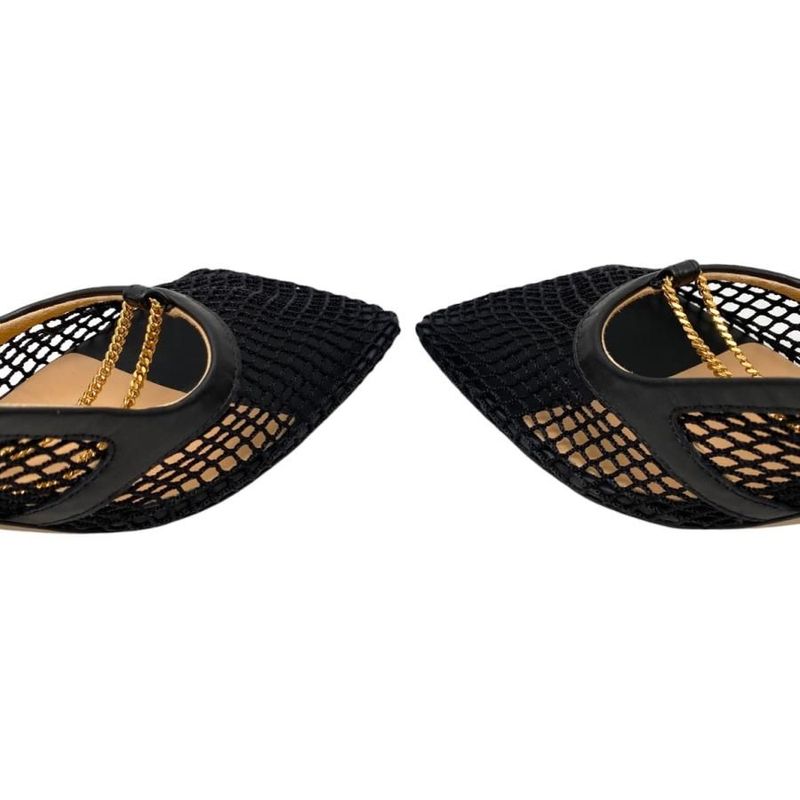 Bottega Veneta Stretch Pumps Mesh Chain High Heel 578321vbps11058 38 1 2 Nero