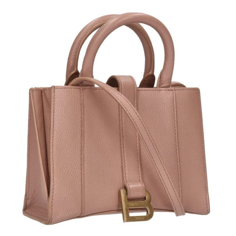 Balenciaga Hourglass 2-Way Leather Shoulder Bag