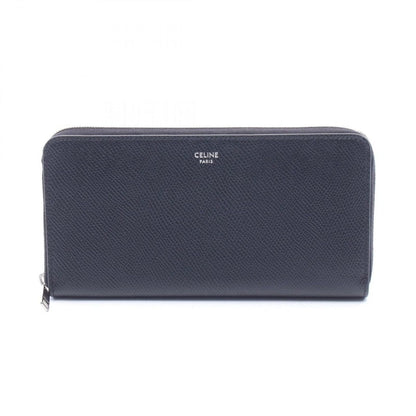Celine Round Wallet Large Zip Black Leather