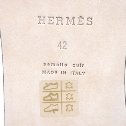 Hermes Izmir H Motif Leather Sandals Slide White 42 Boxes And Storage — view 8