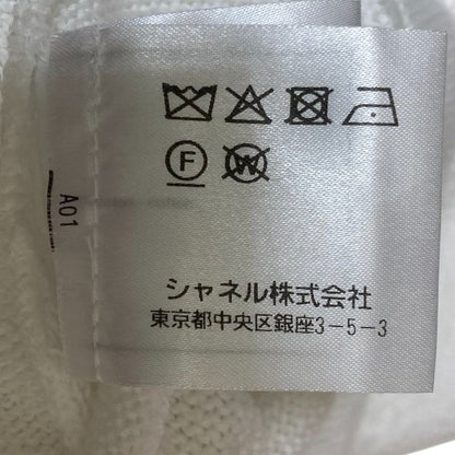 Good Chanel Coco Mark Cotton Knit Shorts P58597 Size 36 White Women's Used