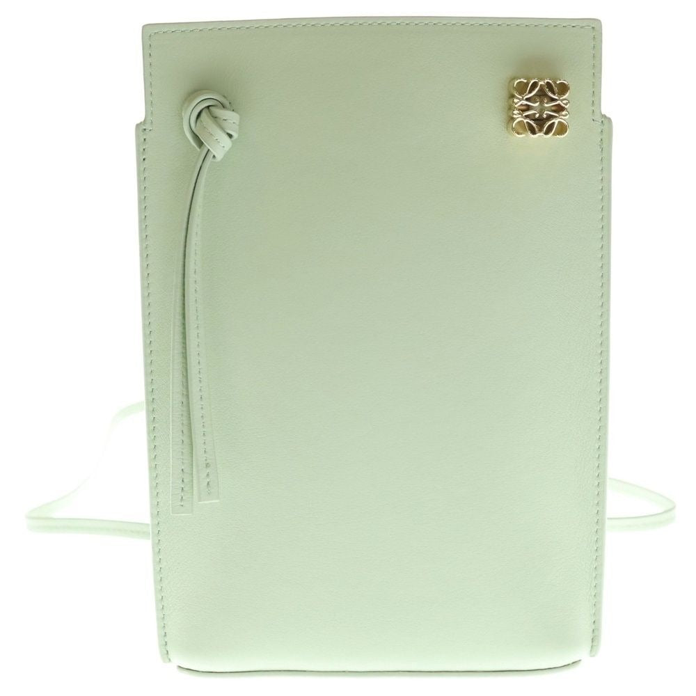 Loewe Dice Pocket Anagram Logo Shoulder Leather Gold Green