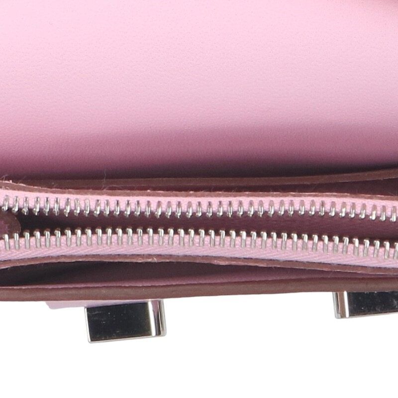 Hermes Constance Slim B Engraved Svhardware Epson Mauve Silvestre Wallet Women