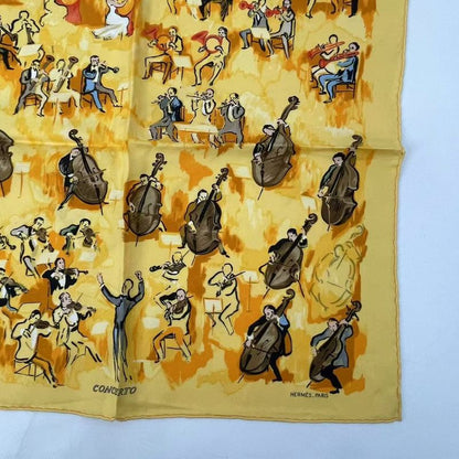 Hermes Silk Scarf Concerto Yellow