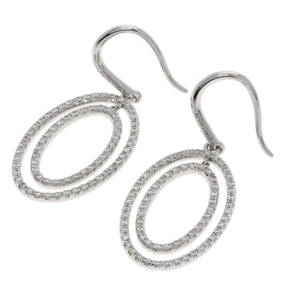 Tiffany & Co. Metro Double Circle Drop Diamond Earrings 18K White
