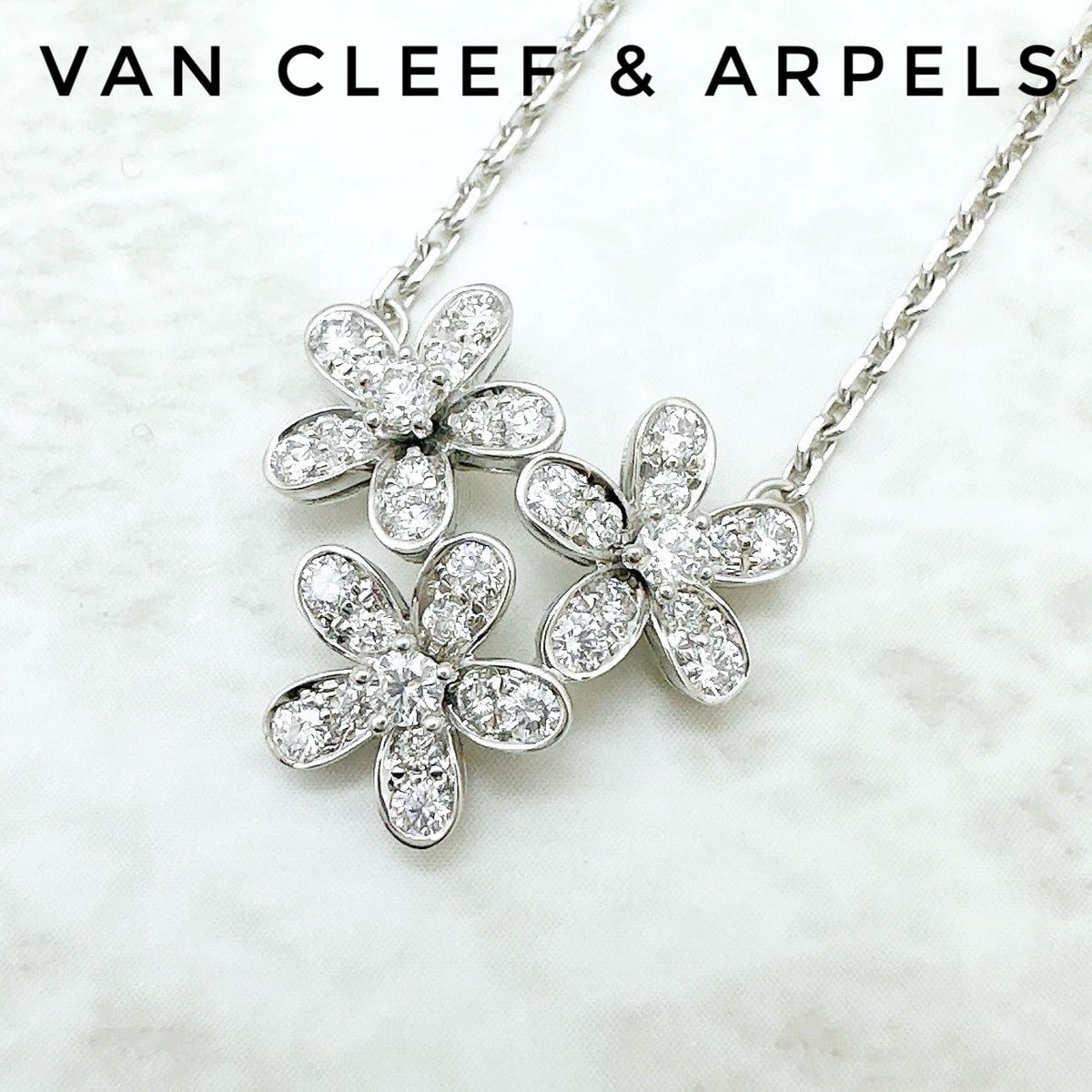 Van Cleef & Arpels Socrates 3 Flowers Diamond Necklace