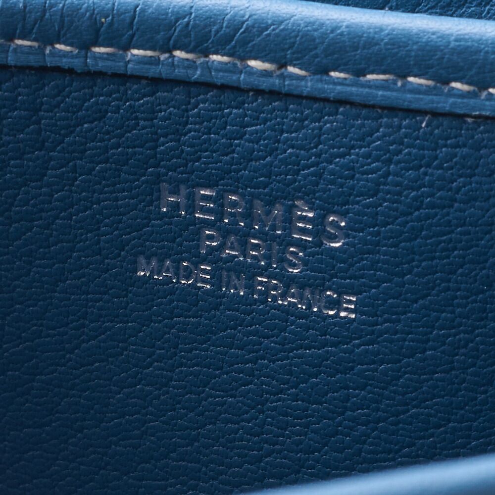 Hermes Christine Shoulder Bag Toile Ash Buffalo Blue Jean (silver Hardware)