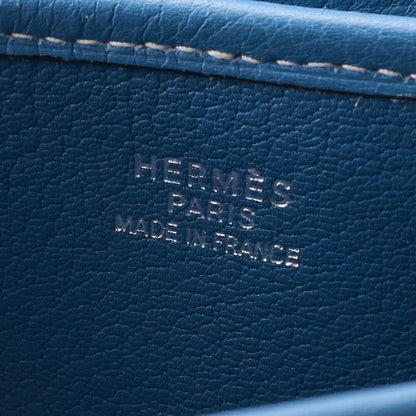 Hermes Christine Shoulder Bag Toile Ash Buffalo Blue Jean (silver Hardware)
