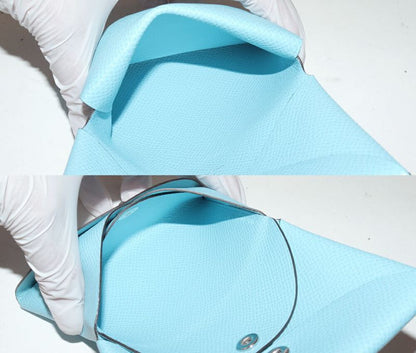 Hermes Coin Case Card Case Calvi Duo Vaux Epson Celeste