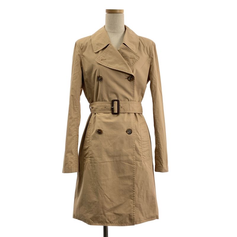 Celine - Phoebe Period Logo Button Belted Double Coat - 36 - Beige - Women's