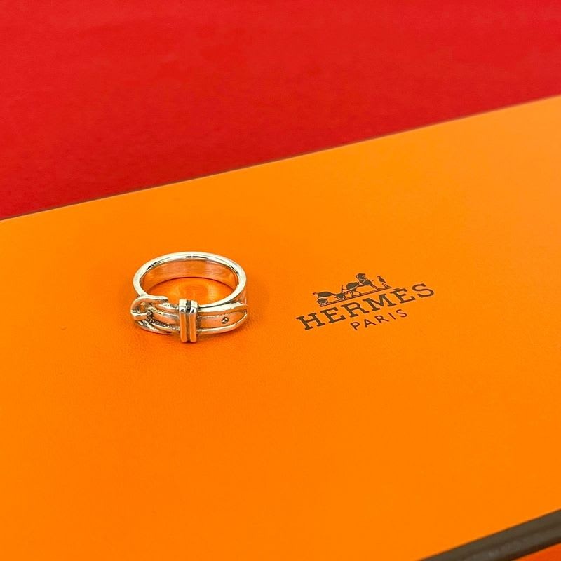 Hermes Suntulle Silver 925 Ring No 9 Accessory Jewelry 92783