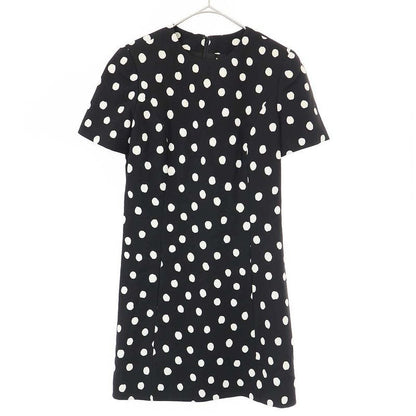 Saint Laurent Paris 20 SS Rayon Dot Dress Y355 V Black F34