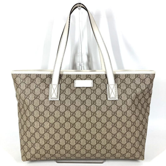 Gucci Shoulder Bag Logo GG Supreme Canvas Beige White