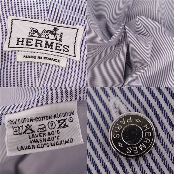 Hermes Shirt Long Sleeve Long Sleeve Stripe Cotton