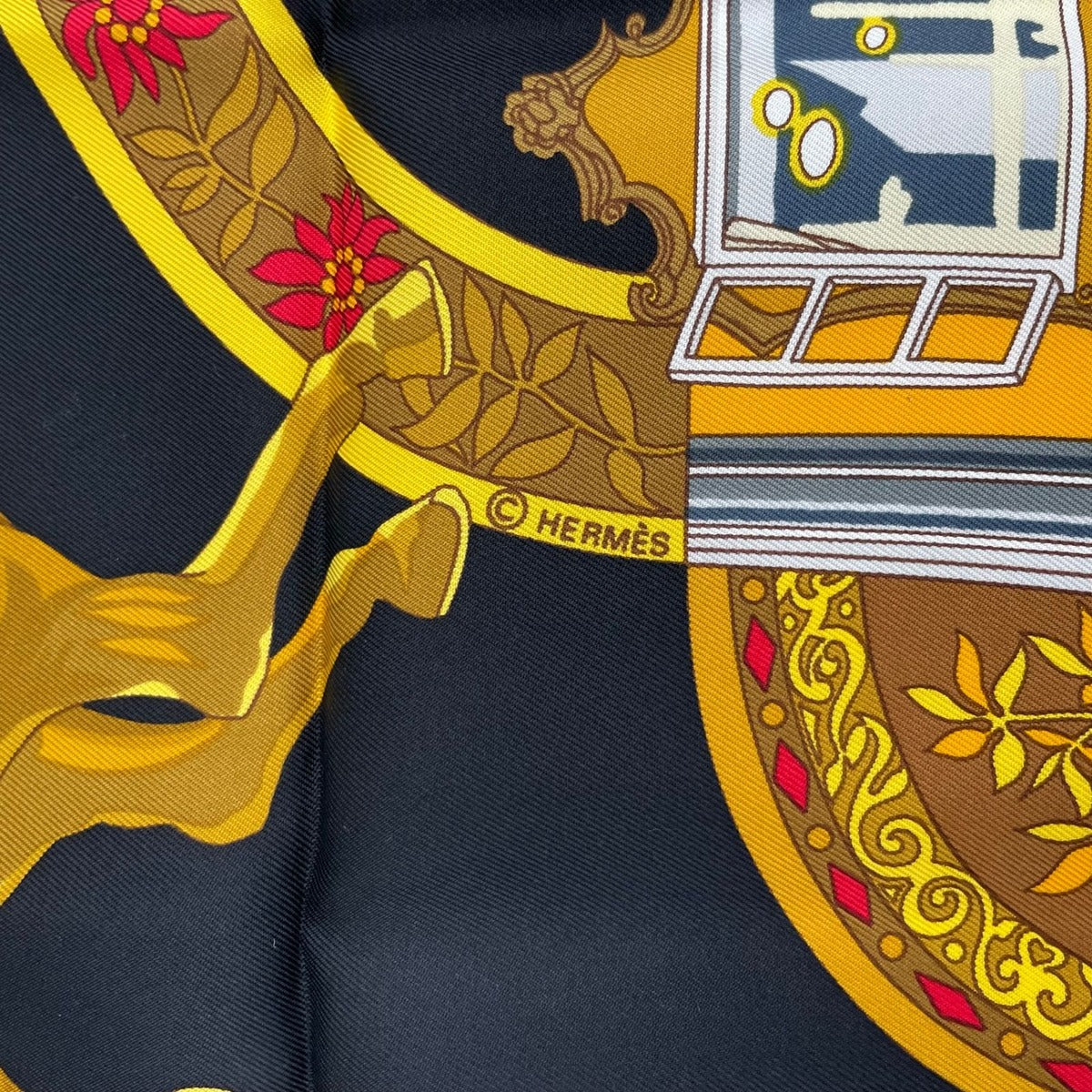 Hermes Carre 90 in Salzburg Black Scarf Silk — view 8