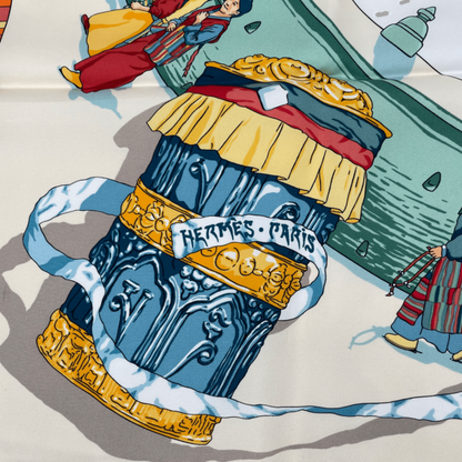 Hermes Carre 90 Prieres AU VENT Prayer In The Wind Green X Multicolor Scarf Silk