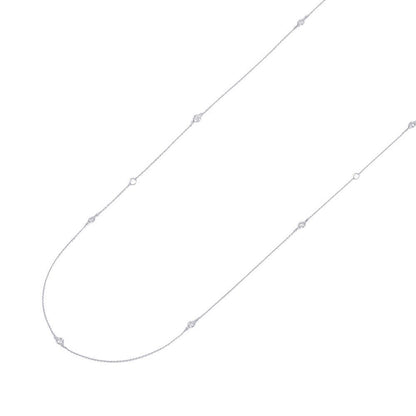 Tiffany & Co. Necklace Diamond Long Total 18K White