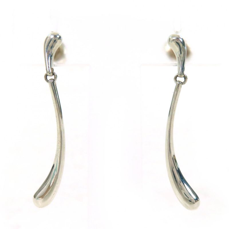 Tiffany & Co Elsa Peretti Teardrop Long Sv925 Earrings For Both Ears Silver