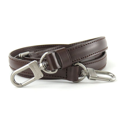 Louis Vuitton Shoulder Strap Leather Brown Adjustable Matte Silver Hardware