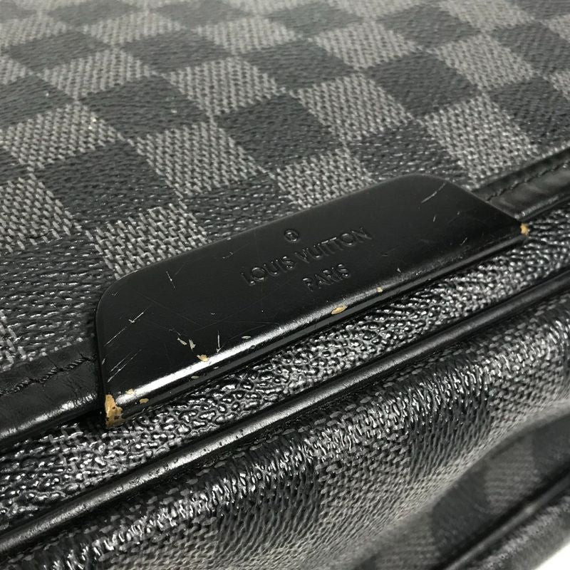 Louis Vuitton Shoulder Bag Lenzo N51213 Damier Graphite Canvas Black