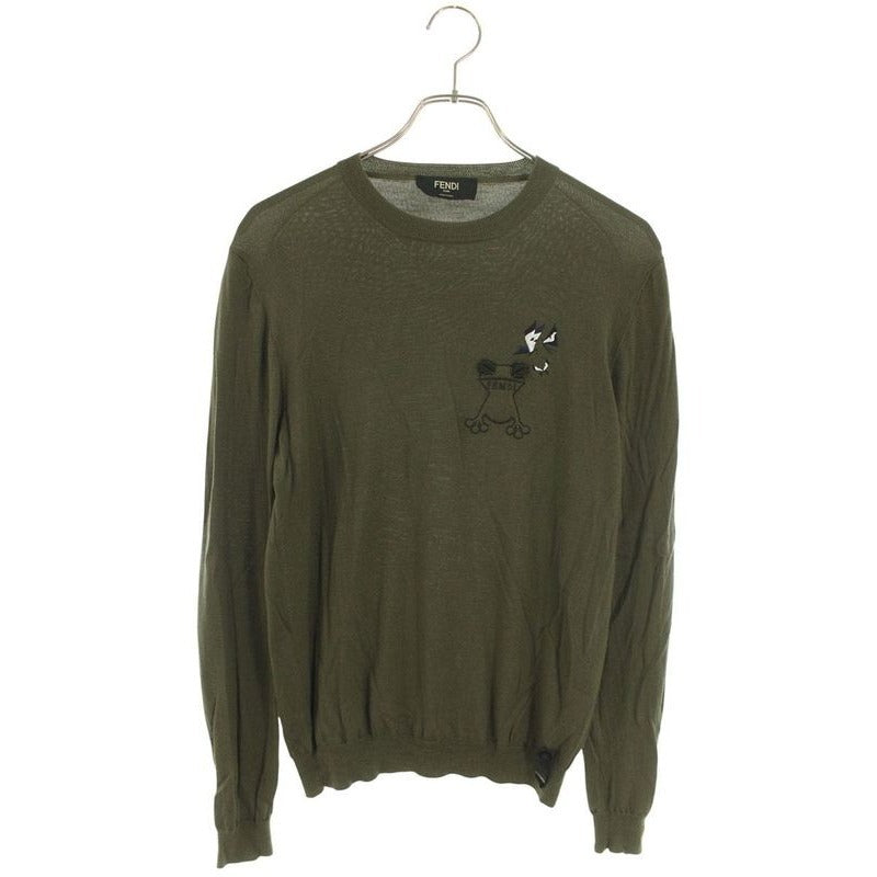 Fendi Frog Embroidery Crew Neck Knit 44
