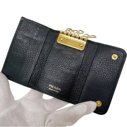 Prada 6 Key Case Black Nero Leather Holder — view 7