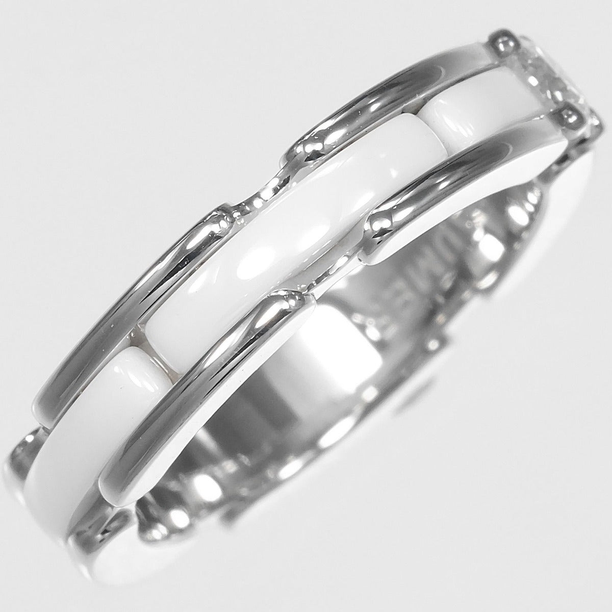 Chanel Ultra Small Gold Diamond Ceramic Ring — view 6