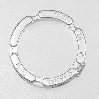 Chanel Ultra Small Gold Diamond Ceramic Ring — view 9
