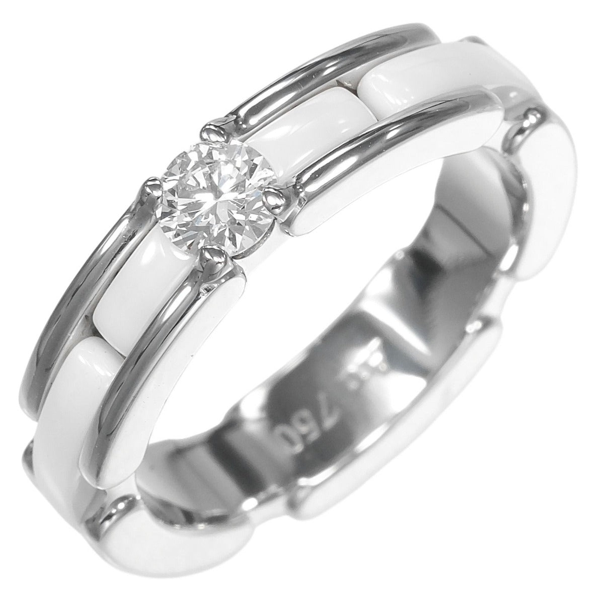 Chanel Ultra Small Gold Diamond Ceramic Ring