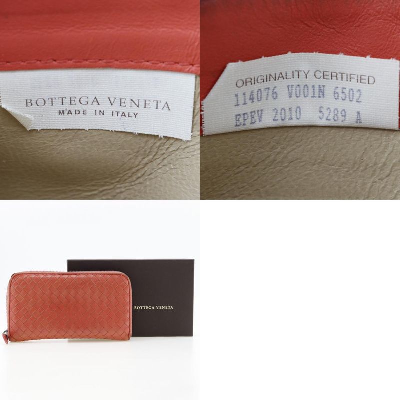 Bottega Veneta Bottega Veneta Round Zipper Intrecciato Lambskin Red/pink