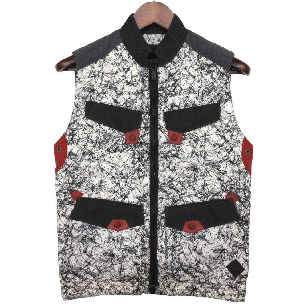 Moncler White Mountaineer Ring Down Vest Thomson Gilet Zip Up All Over Pattern