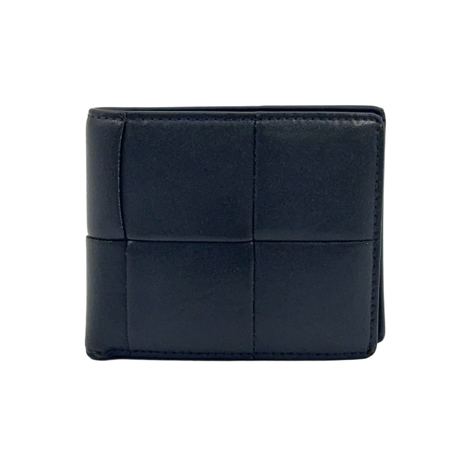 Bottega Veneta Bifold Leather Black Wallet Silver