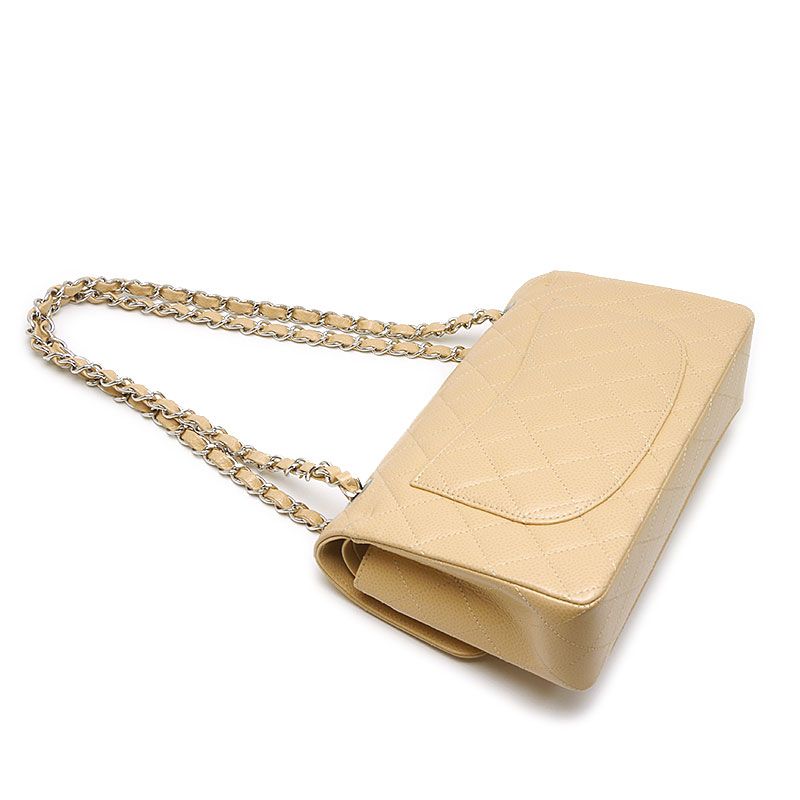 Chanel Classic Small Handbag Matelasse 23 Beige And Silver Hardware